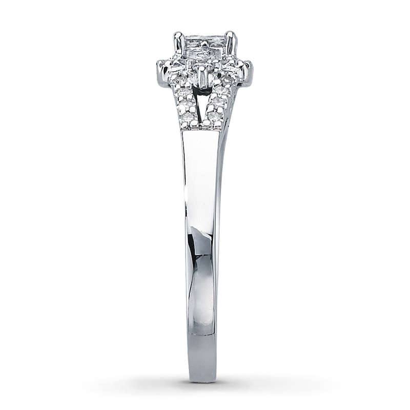 Main Image 3 of Multi-Diamond Engagement Ring 1/3 ct tw 10K White Gold