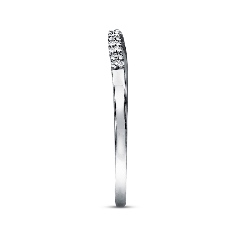 Main Image 2 of Diamond Wedding Band 1/20 ct tw Round-cut 10K White Gold