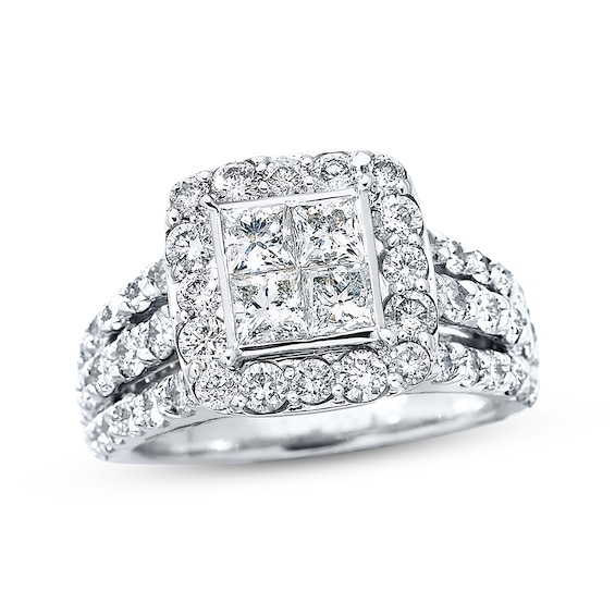 Diamond Engagement Ring 3 Carats tw 14K White Gold