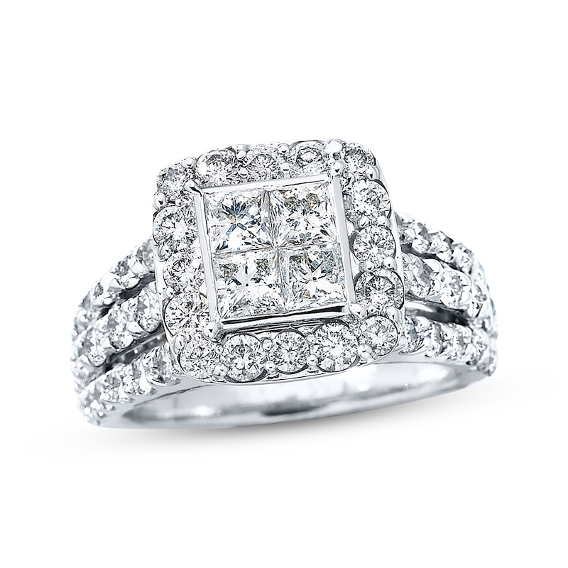 Diamond Engagement Ring 3 Carats tw 14K White Gold