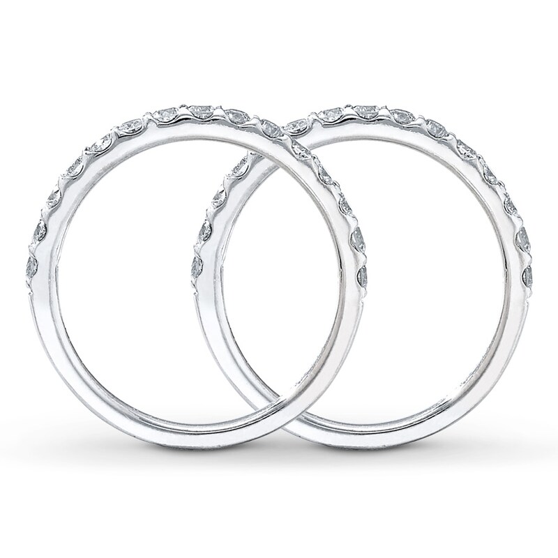 Main Image 2 of Diamond Wedding Bands 1 ct tw Round-cut 14K White Gold