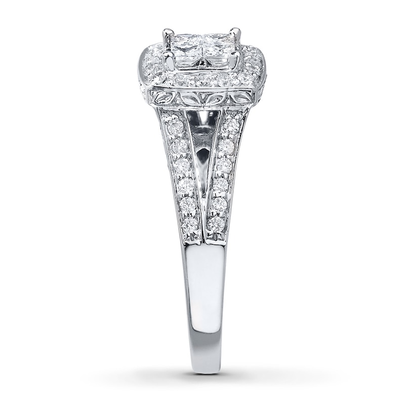 Main Image 3 of Diamond Engagement Ring 3/4 ct tw Princess-cut 14K White Gold