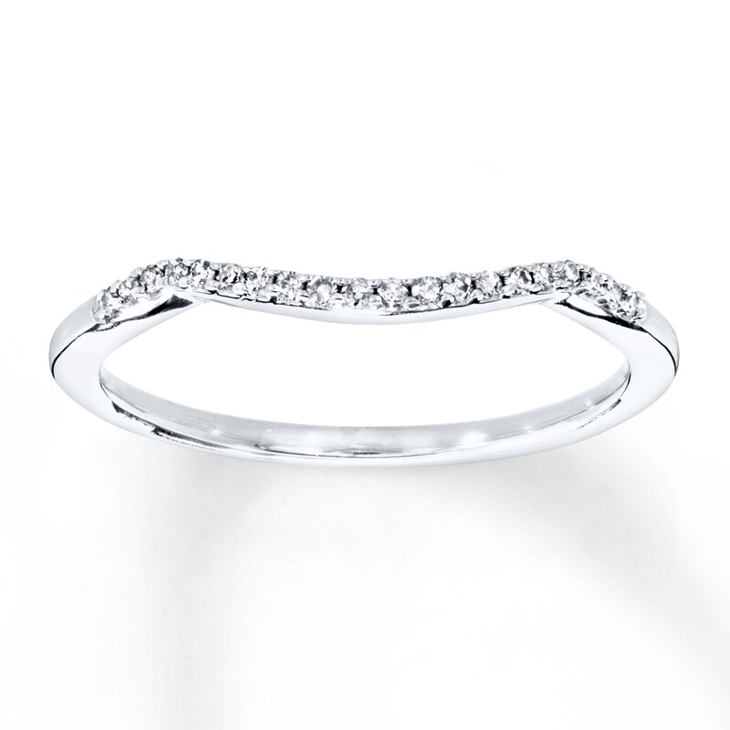 Wedding Band 1/15 ct tw Diamonds 10K White Gold