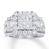 Engagement Ring 3-1/2 ct tw Diamonds 14K White Gold