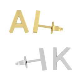 Block Initial Stud Earrings (1 Initial)