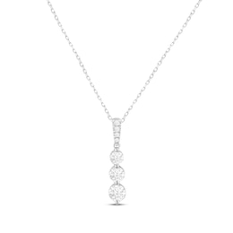 Memories Moments Magic KAY Lab-Grown Diamonds Graduated Three-Stone Necklace 3/4 ct tw 14K White Gold 18"