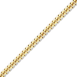 Solid Diamond-Cut Miami Cuban Chain Necklace 14K Yellow Gold 22&quot;