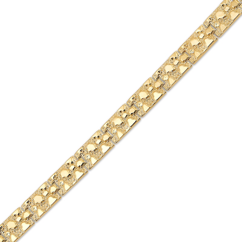Nugget Geometric Link Bracelet 10K Yellow Gold 8.5"