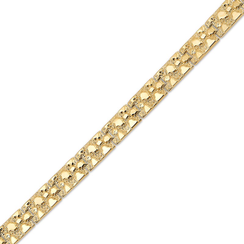 Nugget Geometric Link Bracelet 10K Yellow Gold 8.5"