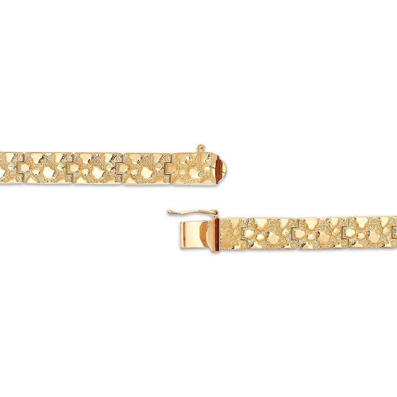 Nugget Geometric Link Bracelet 10K Yellow Gold 8.5"