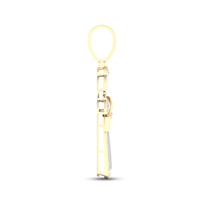Main Image 3 of Men's Eye of Horus Ankh Diamond Charm 1/3 ct tw 10K Yellow Gold