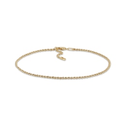Rope Chain Anklet 14K Yellow Gold 10”