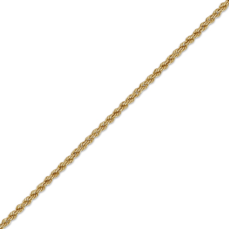Main Image 2 of Rope Chain Anklet Semi-Solid 14K Yellow Gold 10”
