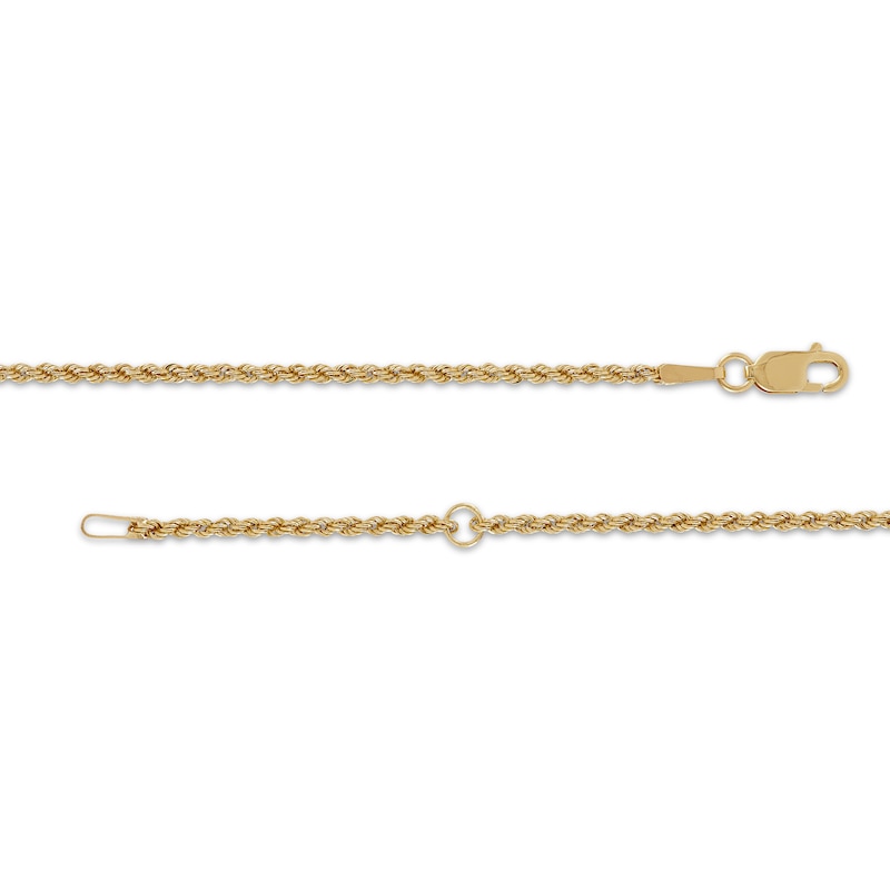 Rope Chain Anklet 14K Yellow Gold 10”