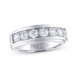 Men's THE LEO Diamond Wedding Band 1-1/2 ct tw Round-cut 14K White Gold