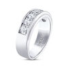 Thumbnail Image 1 of Men's THE LEO Diamond Wedding Band 1-1/2 ct tw Round-cut 14K White Gold