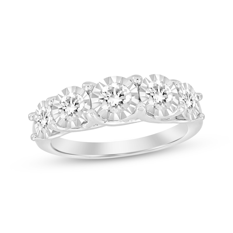 Round-Cut Diamond Anniversary Band 1-1/2 ct tw 10K White Gold