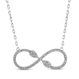 Round-Cut Diamond Infinity Necklace 1/4 ct tw Sterling Silver 18”