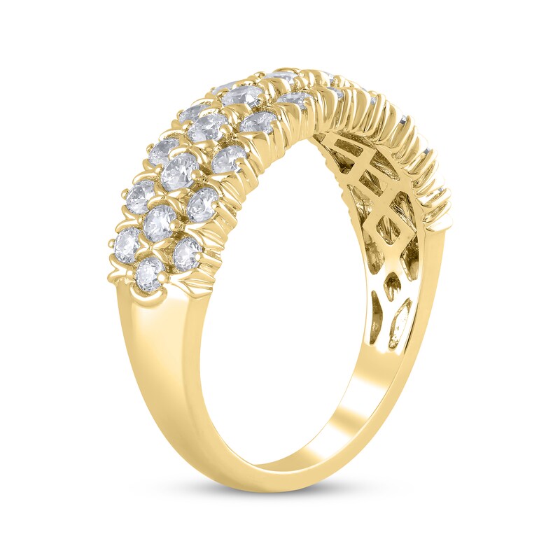 Diamond Three-Row Anniversary Band 1 ct tw 14K Yellow Gold