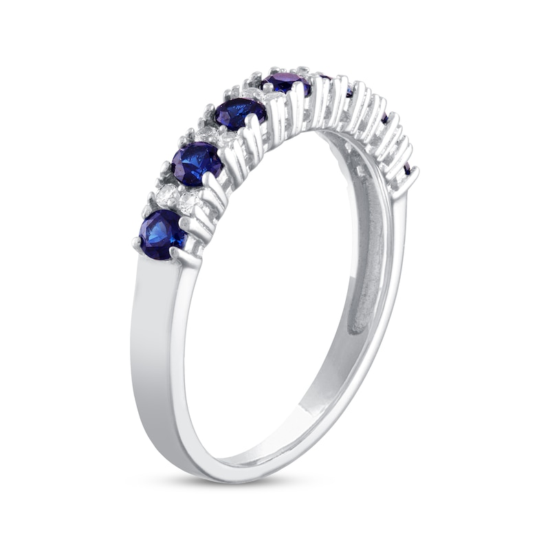 Main Image 2 of Blue & White Lab-Created Sapphire Ring Sterling Silver