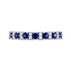 Thumbnail Image 3 of Blue & White Lab-Created Sapphire Ring Sterling Silver