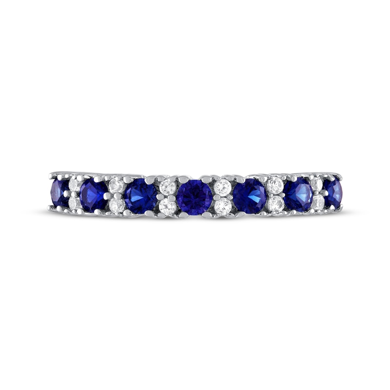 Main Image 3 of Blue & White Lab-Created Sapphire Ring Sterling Silver