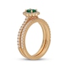 Thumbnail Image 2 of Neil Lane Oval-Cut Natural Emerald & Diamond Halo Engagement Ring 5/8 ct tw 14K Yellow Gold