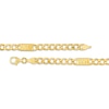 Thumbnail Image 3 of Curb Chain Greek Key Station Necklace Semi-Solid 10K Yellow Gold 18"
