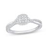 Thumbnail Image 0 of Multi-Diamond Center Cushion Promise Ring 1/20 ct tw Sterling Silver