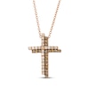 Thumbnail Image 1 of Le Vian Diamond Double Cross Necklace 1/4 ct tw 14K Strawberry Gold 20"