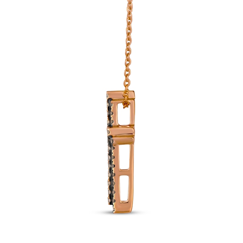 Main Image 2 of Le Vian Diamond Double Cross Necklace 1/4 ct tw 14K Strawberry Gold 20"