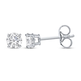 Lab-Created Diamonds by KAY Round-Cut Solitaire Stud Earrings 3/4 ct tw 10K White Gold (I/SI2)