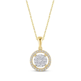Diamond Necklace 1/2 ct tw Round-cut 10K Two-Tone Gold