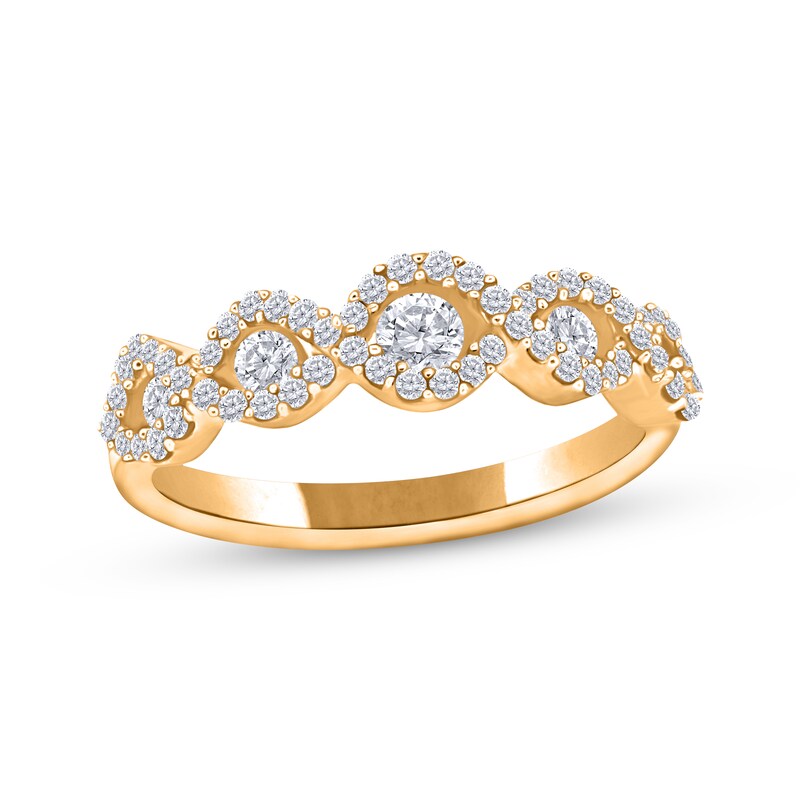 Main Image 1 of Diamond Five-Stone Twist Fashion Ring 5/8 ct tw 10K Yellow Gold