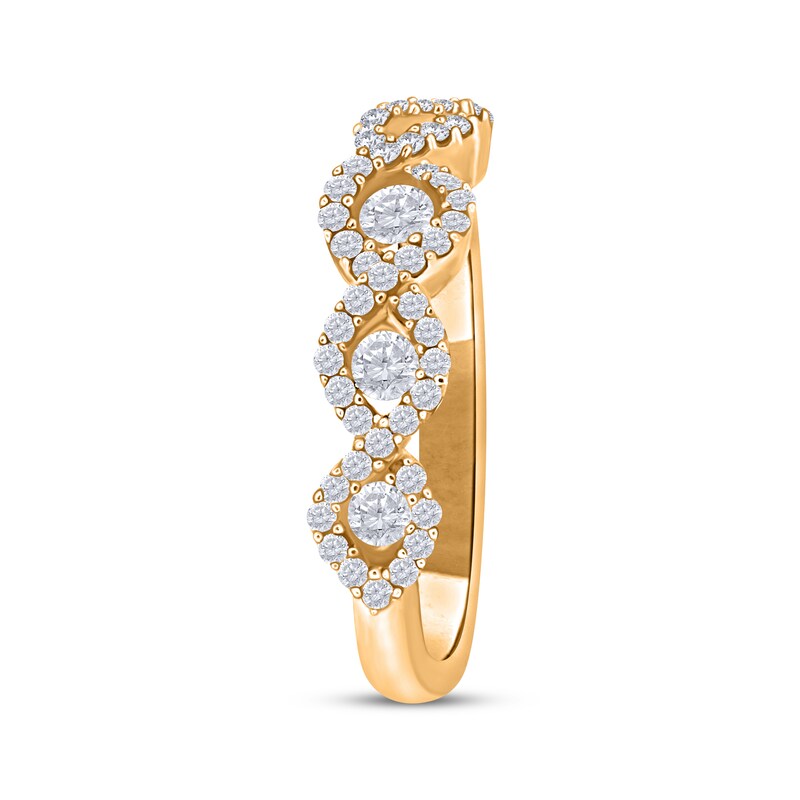 Main Image 2 of Diamond Five-Stone Twist Fashion Ring 5/8 ct tw 10K Yellow Gold