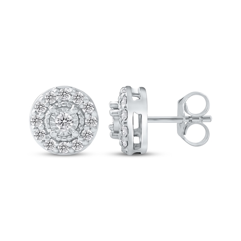 Main Image 3 of KAY Lab-Grown Diamonds Halo Stud Earrings 1/4 ct tw Sterling Silver