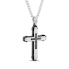 Thumbnail Image 2 of Men's Black Diamond Satin Finish Cross Necklace 1/6 ct tw Stainless Steel & Black Ion Plating 24"