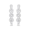 Thumbnail Image 2 of Diamond Three-Stone Hoop Earrings 1/2 ct tw 14K White Gold