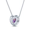 Thumbnail Image 2 of Heart-Shaped Lavender Lab-Created Opal & White Lab-Created Sapphire Necklace Sterling Silver 18"