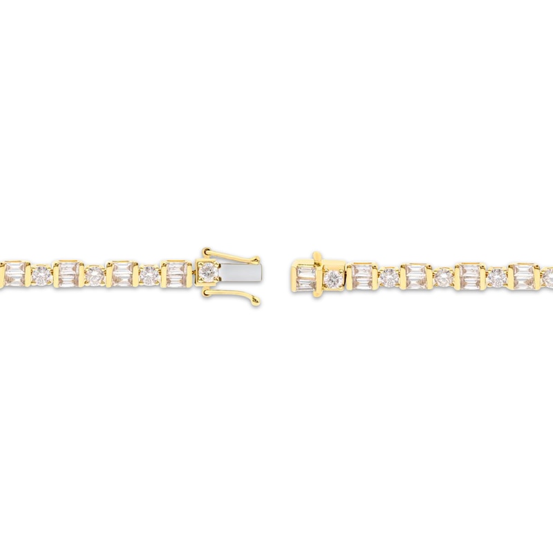 Main Image 3 of Baguette & Round-Cut Diamond Bracelet 3 ct tw 14K Yellow Gold 7"