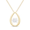Thumbnail Image 1 of Unstoppable Love Diamond Teardrop Frame Necklace 1/10 ct tw 10K Yellow Gold 19"