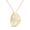 Thumbnail Image 2 of Unstoppable Love Diamond Teardrop Frame Necklace 1/10 ct tw 10K Yellow Gold 19"