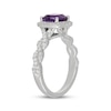 Thumbnail Image 2 of Neil Lane Cushion-Cut Amethyst & Diamond Halo Engagement Ring 1/2 ct tw 14K White Gold