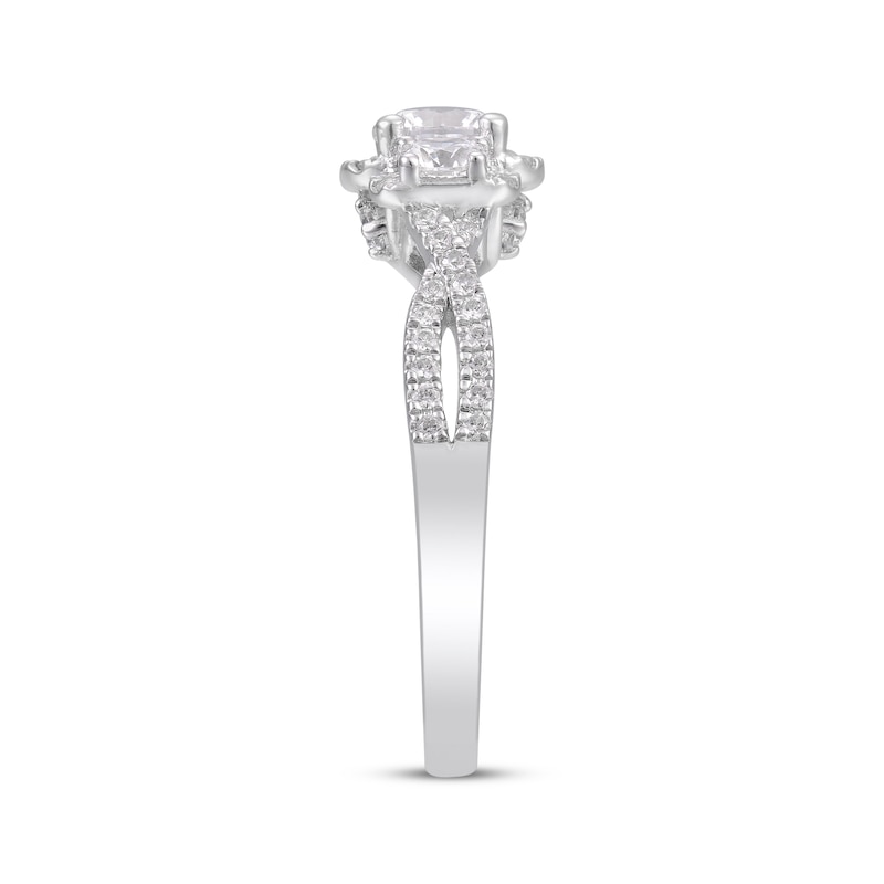 Main Image 2 of Adore Round-Cut Diamond Three-Stone Engagement Ring 1 ct tw 14K White Gold