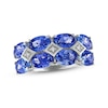 Thumbnail Image 1 of Oval-Cut Natural Blue Sapphire & Diamond Accent Ring 18K White Gold