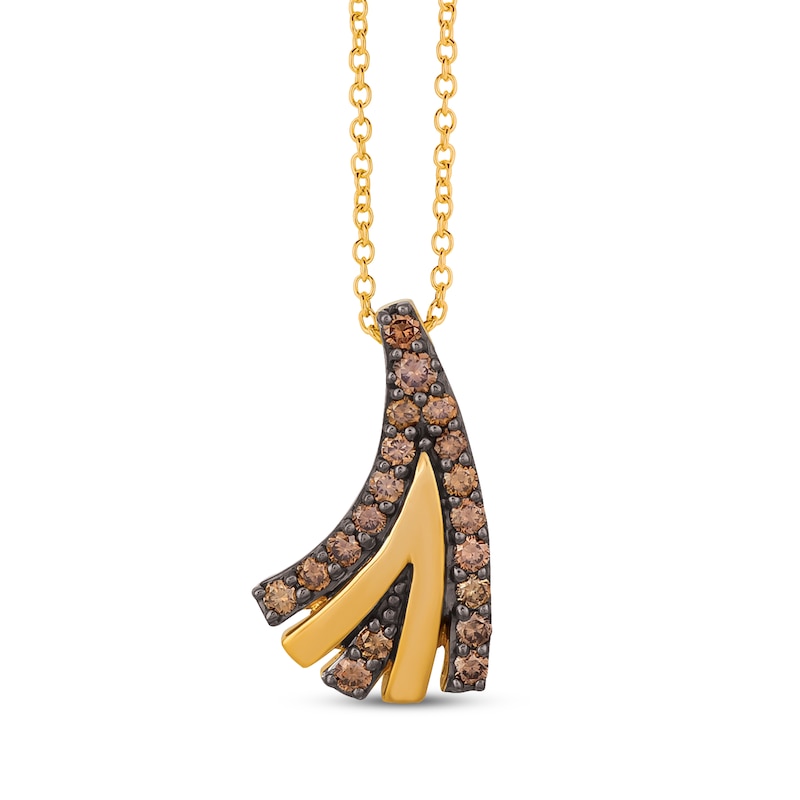 Main Image 1 of Le Vian Diamond Fan Necklace 3/8 ct tw 14K Honey Gold 18"