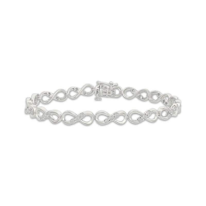 Main Image 1 of Diamond Infinity Link Bracelet 1/5 ct tw Sterling Silver 7"