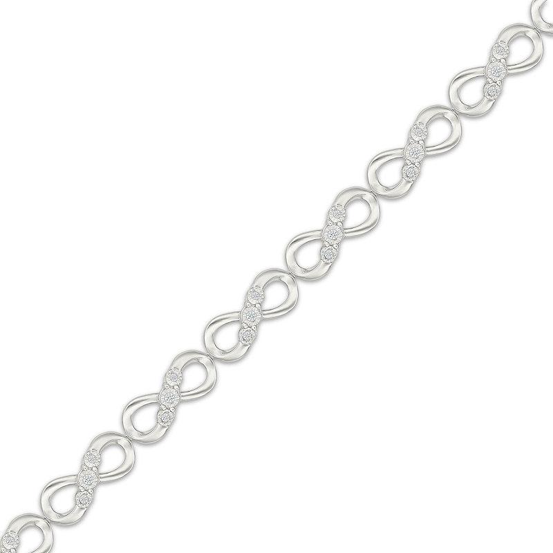 Main Image 2 of Diamond Infinity Link Bracelet 1/5 ct tw Sterling Silver 7"