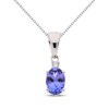 Thumbnail Image 1 of Oval-Cut Tanzanite & White Lab-Created Sapphire Necklace Sterling Silver 18"