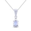 Thumbnail Image 3 of Oval-Cut Tanzanite & White Lab-Created Sapphire Necklace Sterling Silver 18"